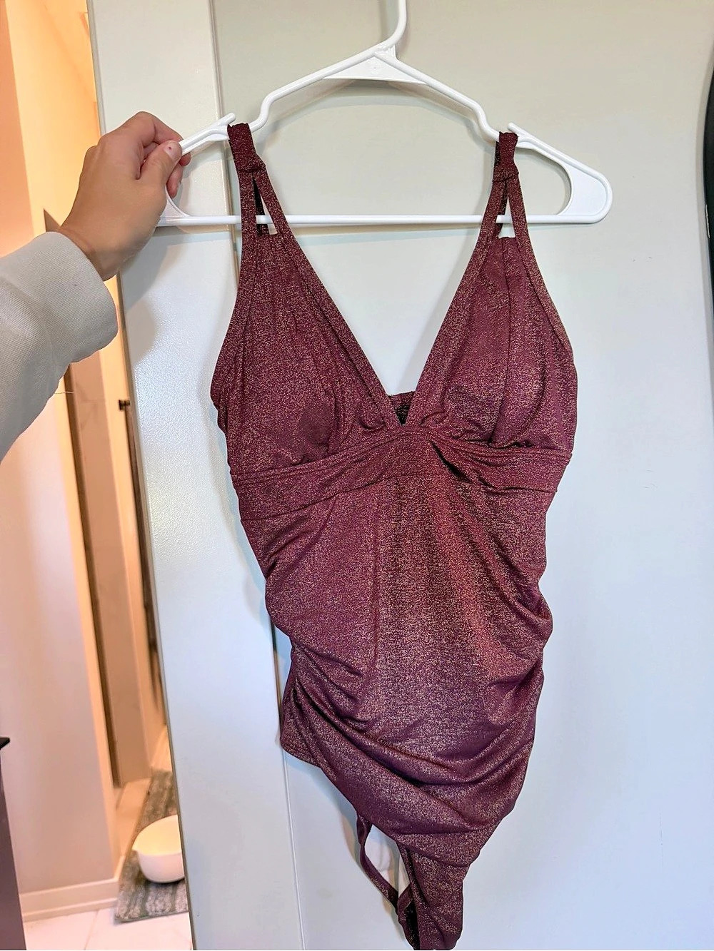 Burgundy One-Piece Swimsuit Like New